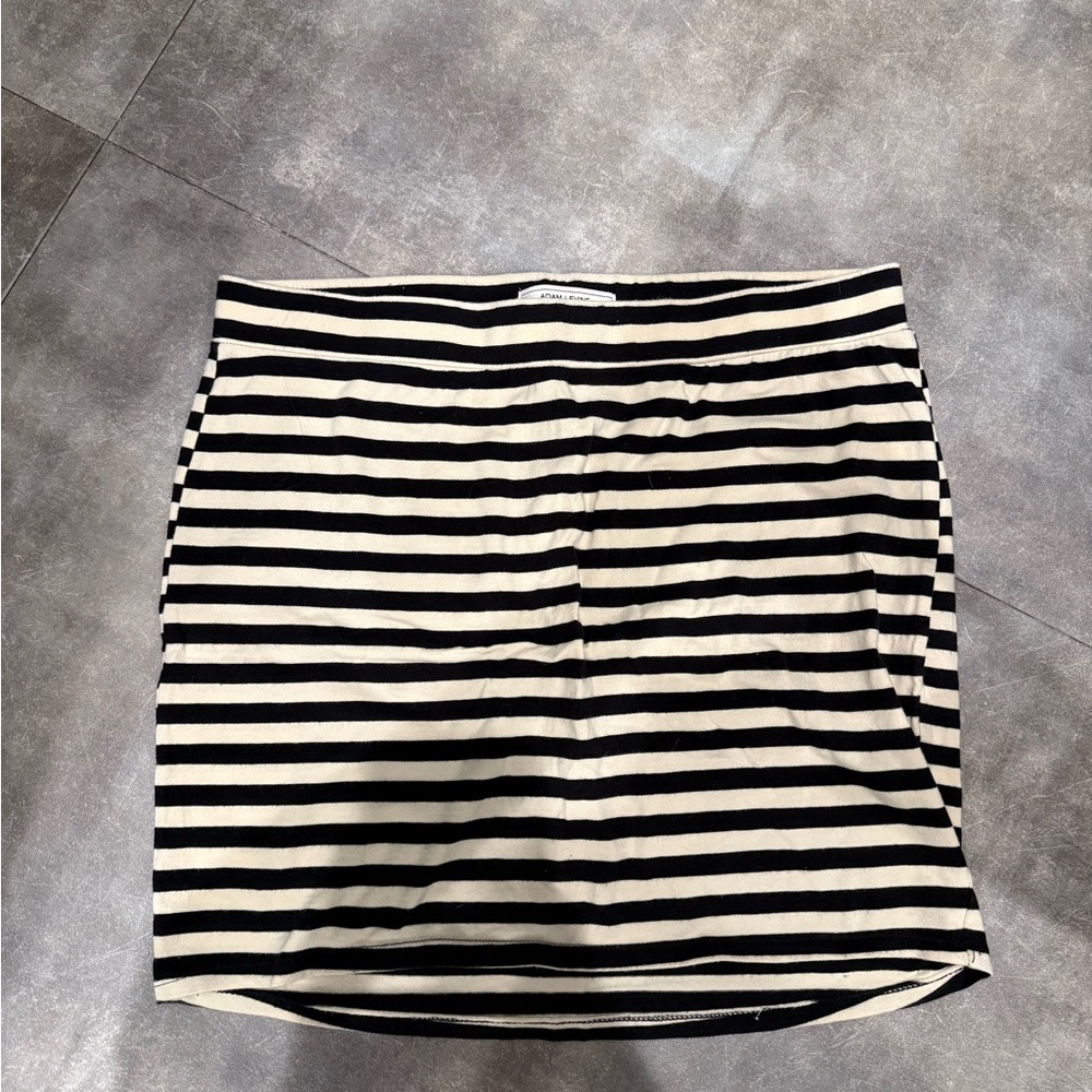 Black and Cream Striped Skirt